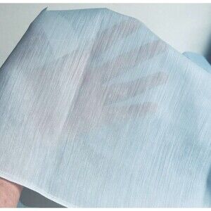 Vintage Lightweight Blue Voile? Fabric 47.5"W x 58"L Semi-Sheer Fabric